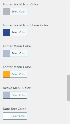 set Footer section