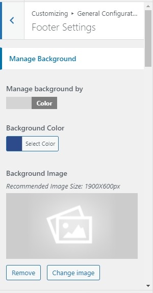 set Footer section