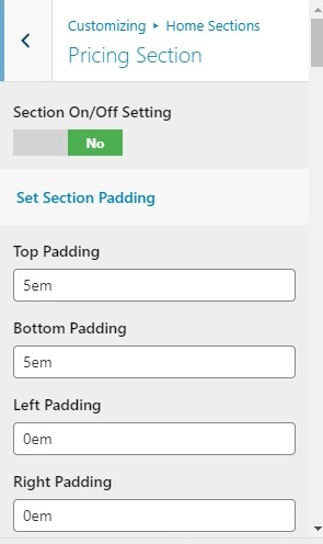 set pricing Section