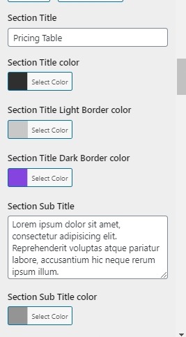 set pricing Section