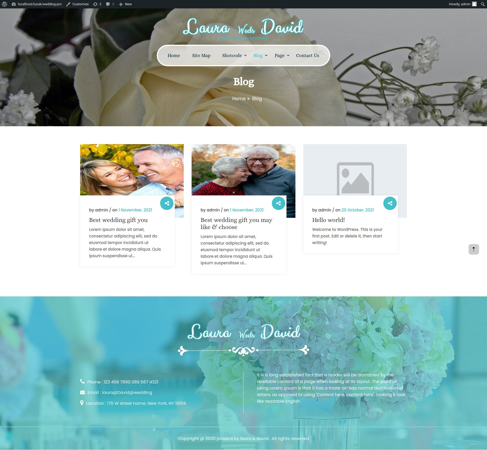 select Blog Full Width template