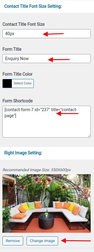 select Contact Page template