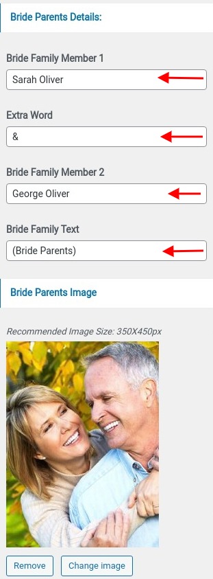 set parents Page section
