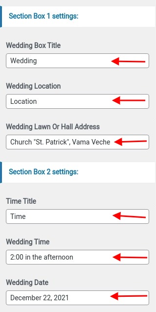 set Shedule Page section