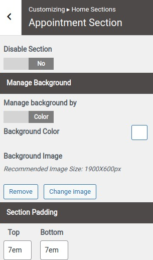 set contact section