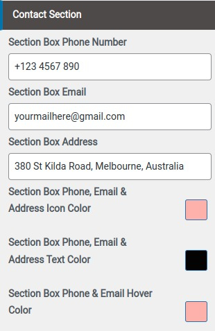 set contact section