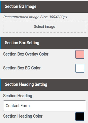 set contact section