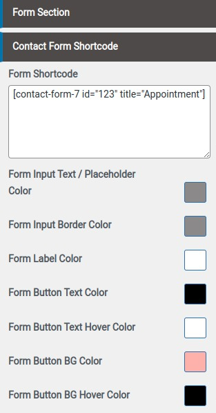 set contact section