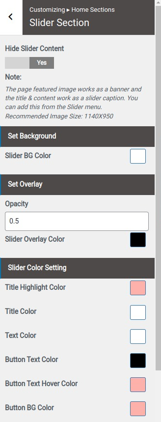 set slider