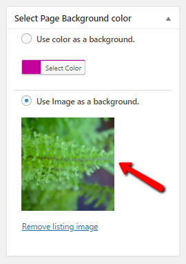 select Page with background image