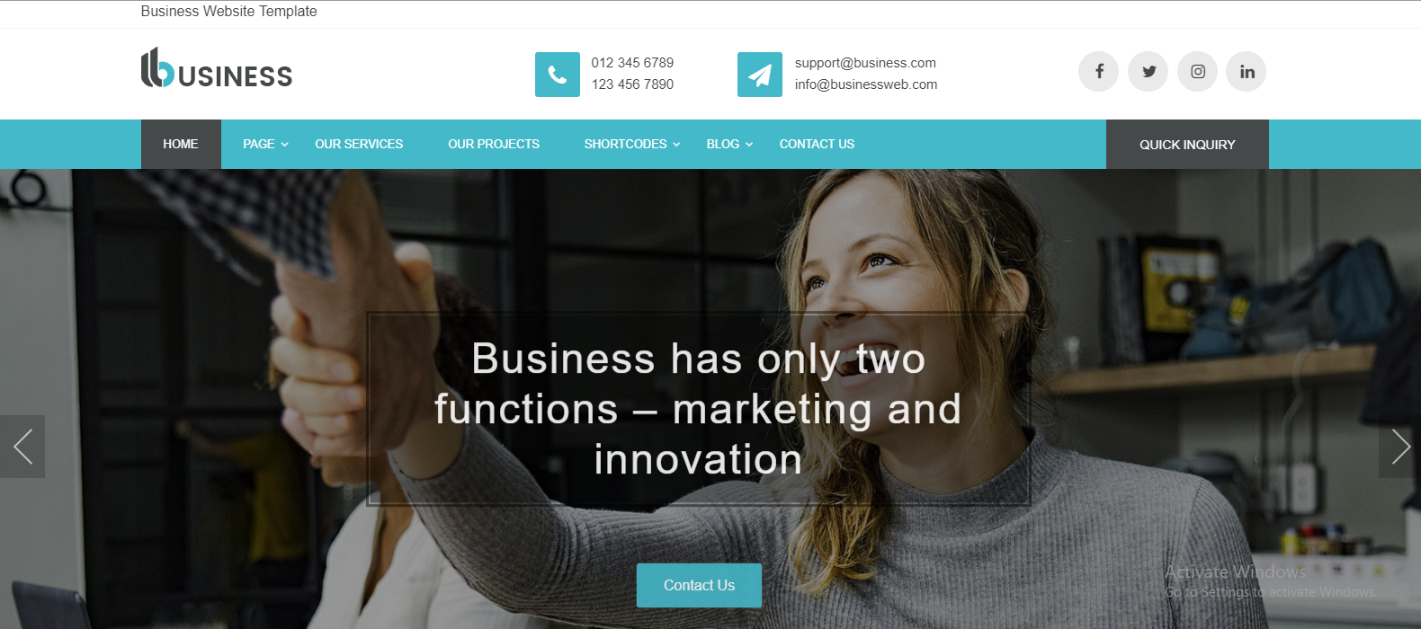 negocio business pro wordpress theme