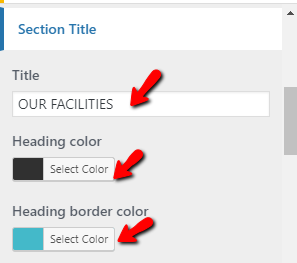 set Facility section