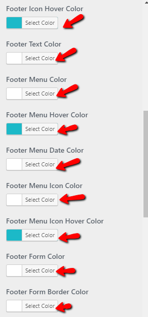 set Footer section