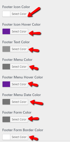 set Footer section