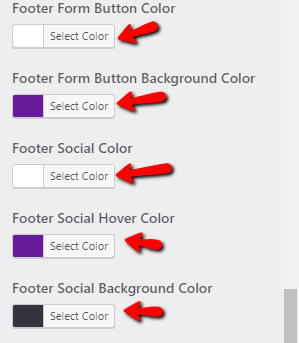 set Footer section