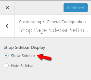 set shop sidebar