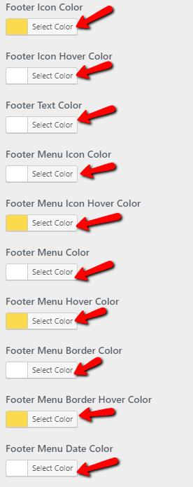 set Footer section