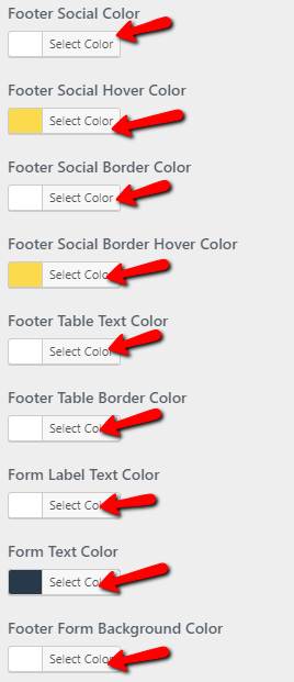 set Footer section