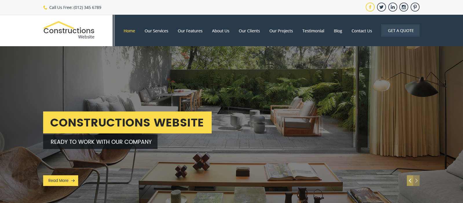 nirman construction pro wordpress theme