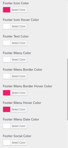 set Footer section