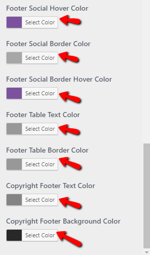 set Footer section