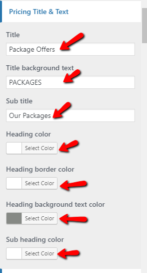 set pricing section