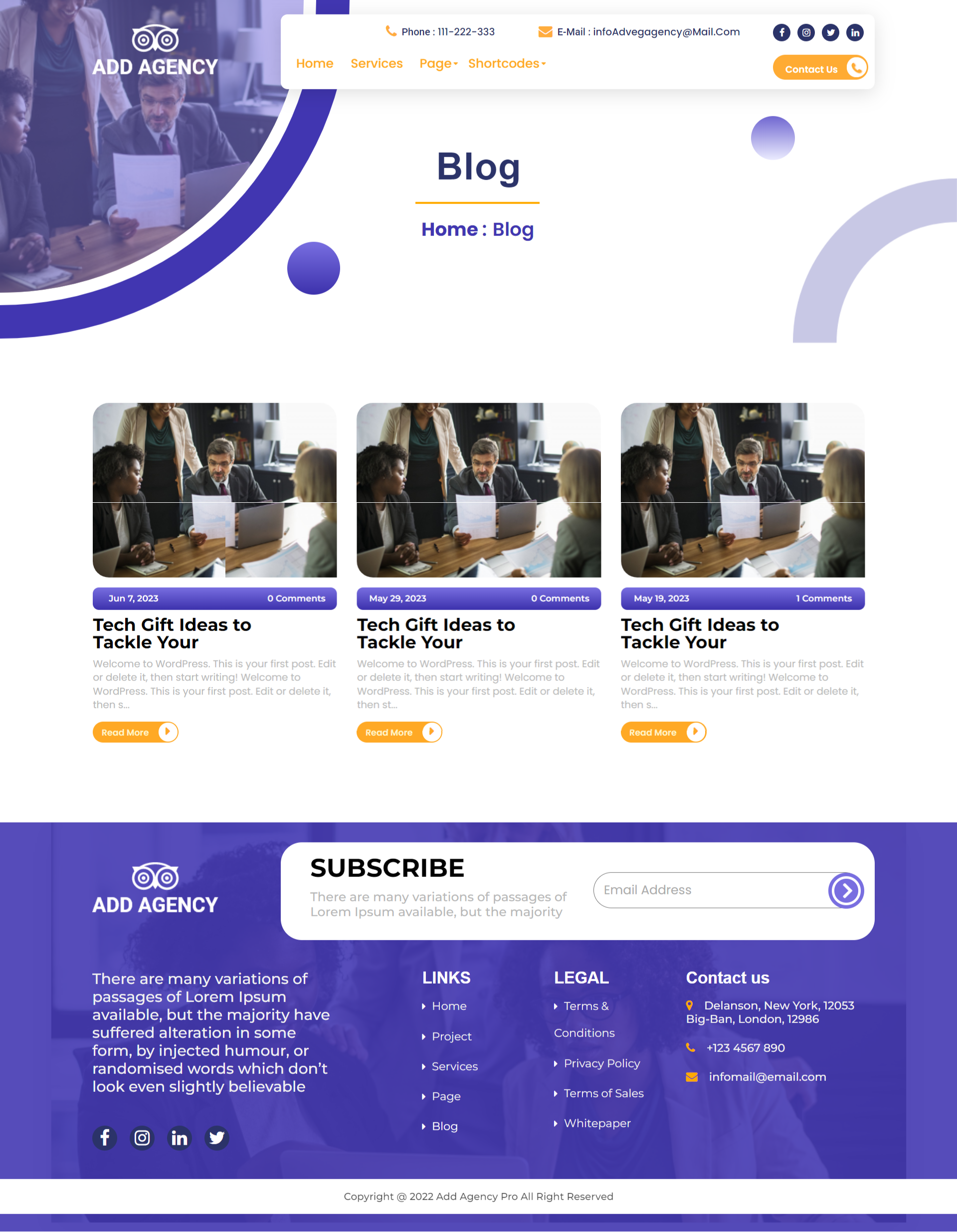 select Blog Full Width template