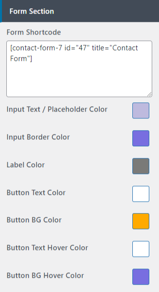 set contact section