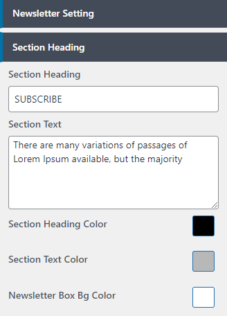 set Footer section