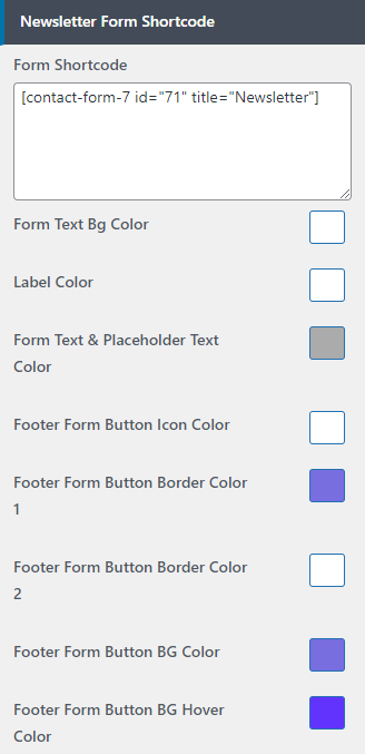 set Footer section