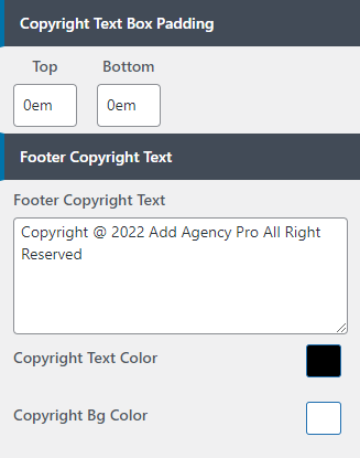 set Footer section