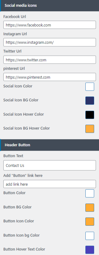 Set Header contact 