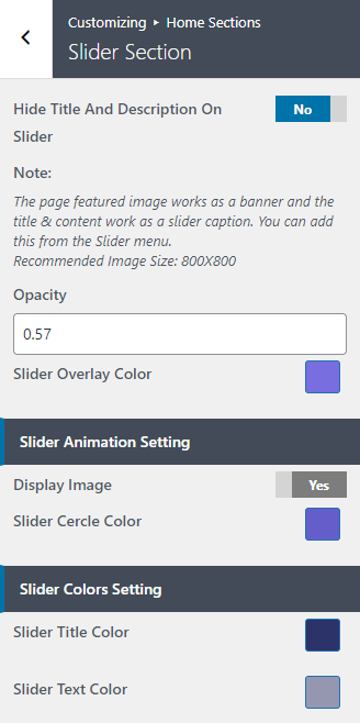 set slider