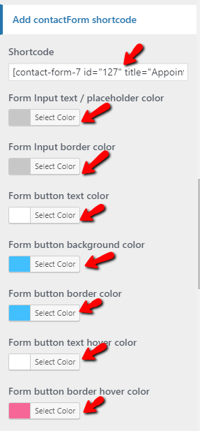 set contact section