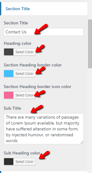 set contact section