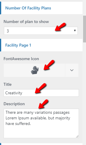 set Facility section