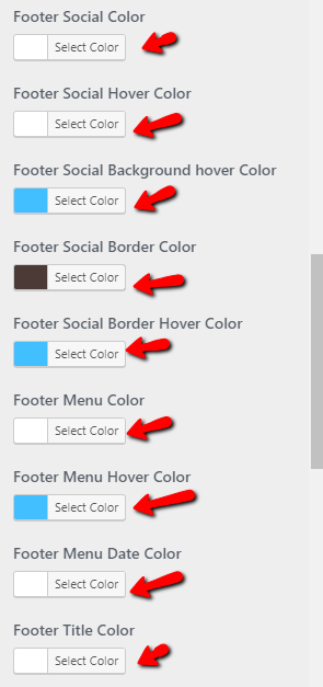 set Footer section