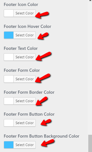 set Footer section