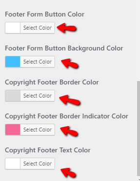 set Footer section