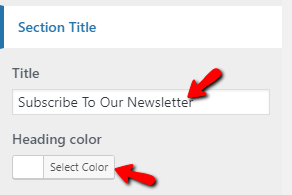 set Newsletter section