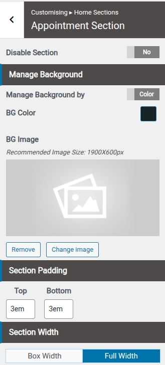 set contact section