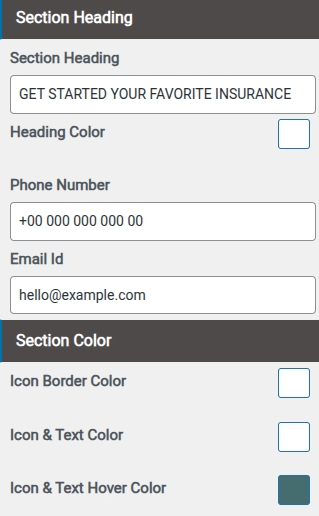 set contact section
