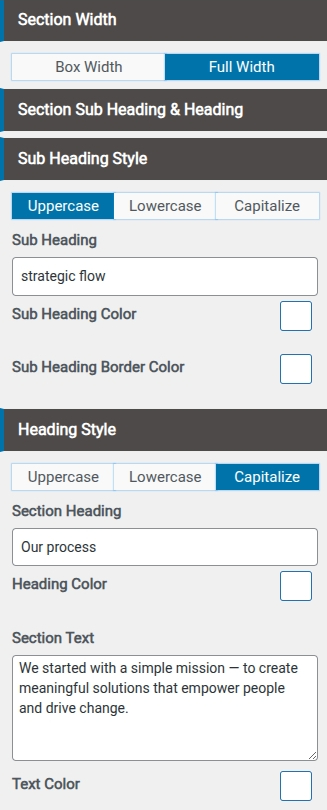 set Featured Page section