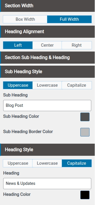 set Blog section