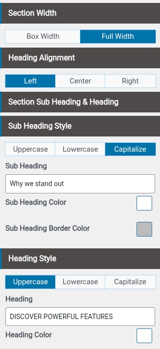 set Featured Page section
