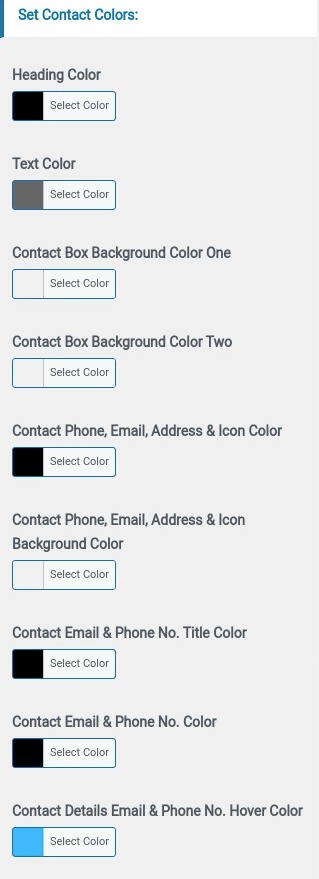 select Contact Page template