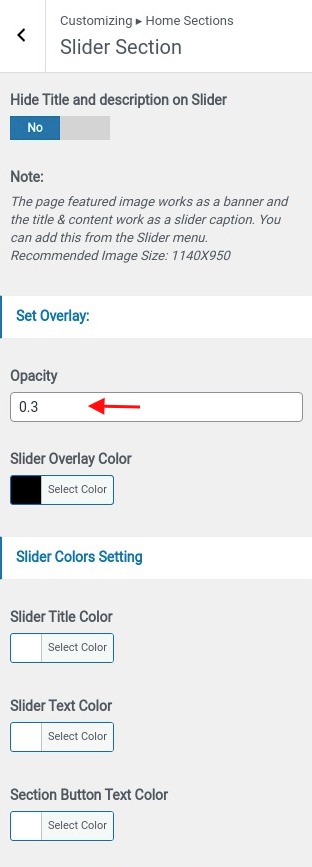 set slider