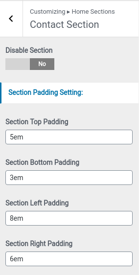 set Contact Section