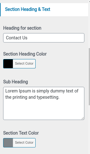 set contact section