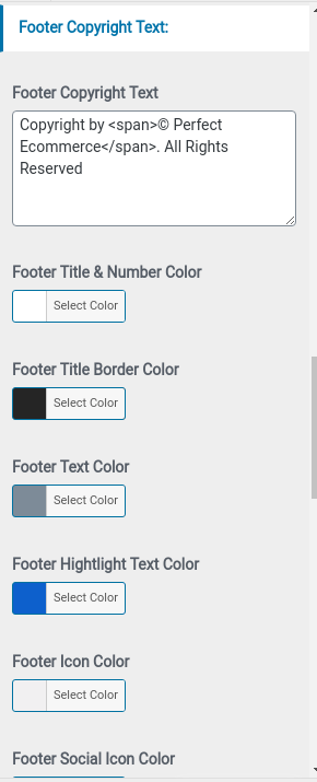 set footer Section